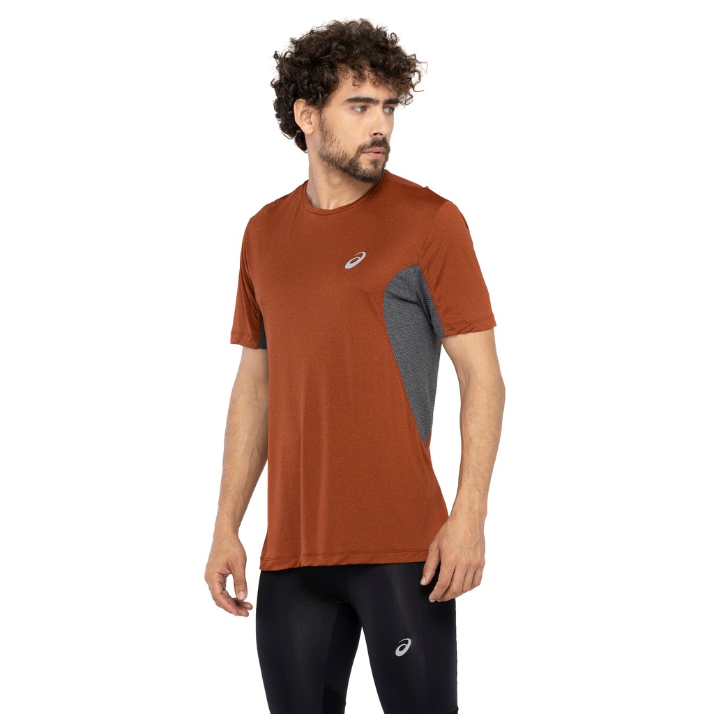 Camiseta Masculina ASICS Manga Curta Respirável Secagem Rápida Cava Tradicional - Foto 2