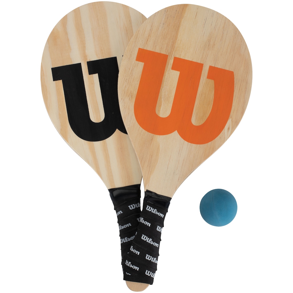 Kit de Frescobol Wilson Logo - 1 Par de Raquetes + 1 Bolinha com Capa