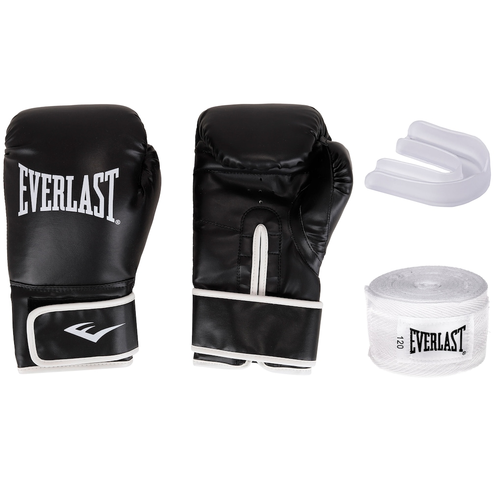 Kit de Boxe Everlast: Bandagem + Protetor Bucal + Luvas de Boxe Treino Core - Adulto - Foto 1