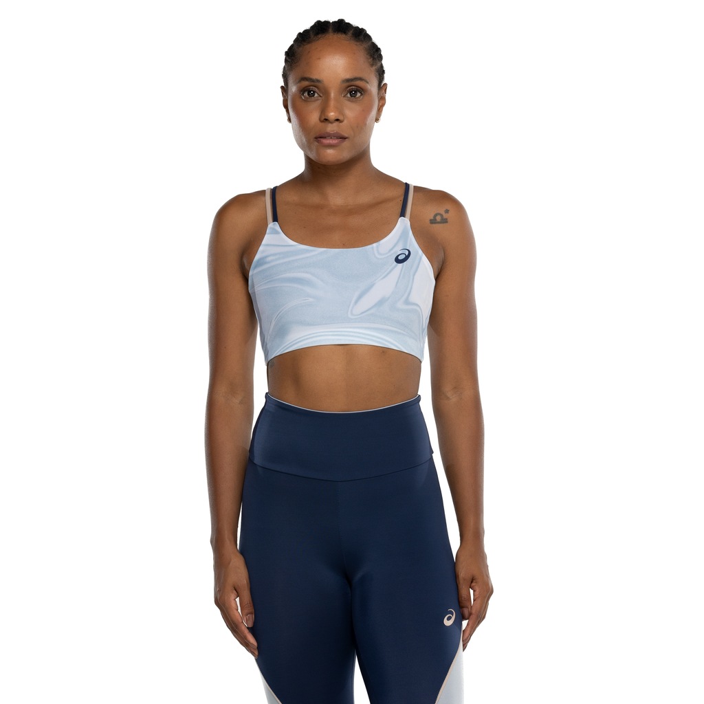Top Fitness sem Bojo ASICS Baixa Sustentação Blue Sumi - Adulto - Foto 2