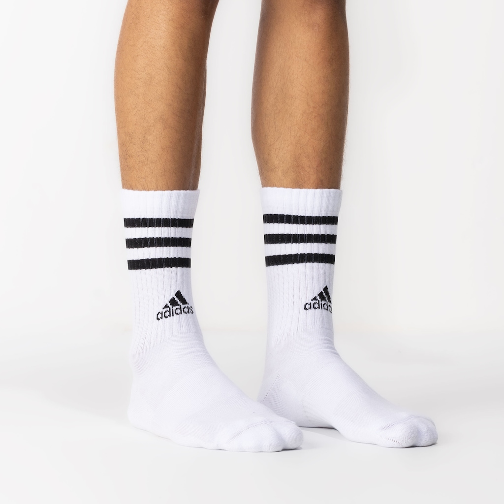 Imagem 2 do produto Kit de Meia Cano Alto Adidas 3 Listras Adulto
