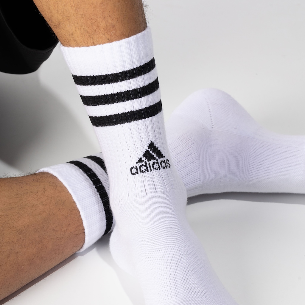 Imagem 3 do produto Kit de Meia Cano Alto Adidas 3 Listras Adulto