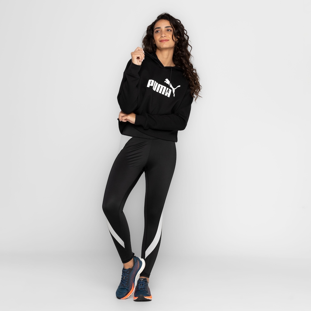 Imagem 3 do produto Blusa Feminina Cropped Puma com Capuz Essentials Logo