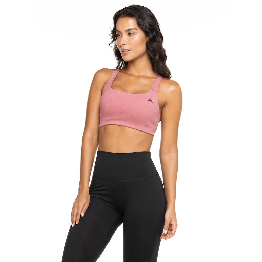 Top Fitness sem Bojo adidas Média Sustentação Coreflow - Adulto - Foto 2