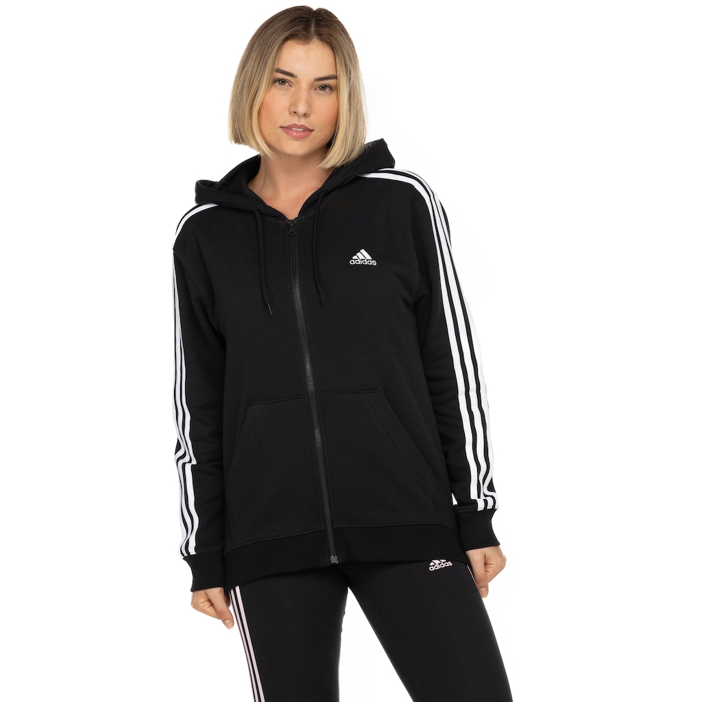 Jaqueta com Capuz adidas 3S Ft Fz R Hd - Feminina