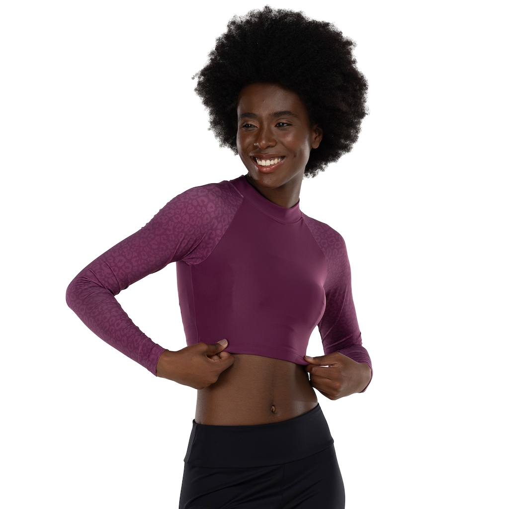 Blusa Cropped Manga Longa Feminina Fila Natação - Foto 2
