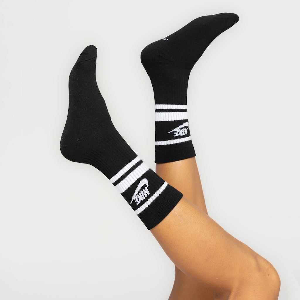 Kit de Meias Cano Alto Nike Essential Crew 3 Pares Adulto
