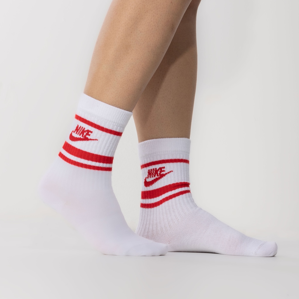 Kit de Meias Cano Alto Nike Essential Crew 3 Pares Adulto