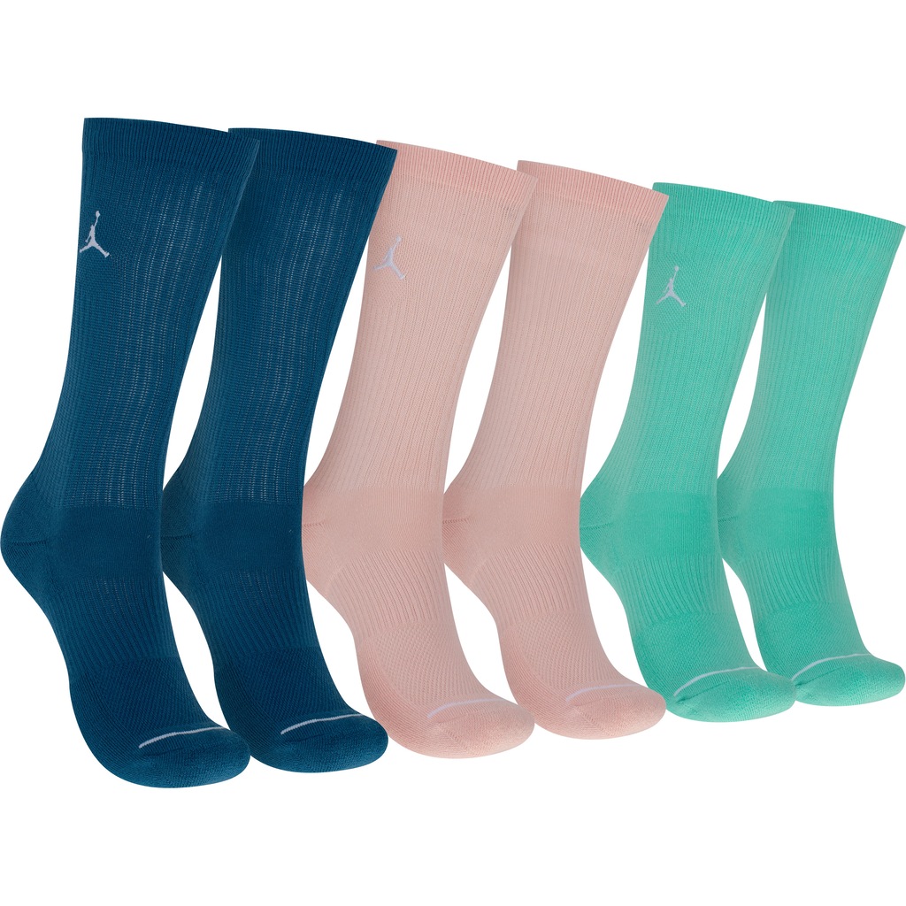 Kit de Meia Jordan Everyday Cush Poly Crew Cano Alto Adulto - 3 Pares - Foto 1
