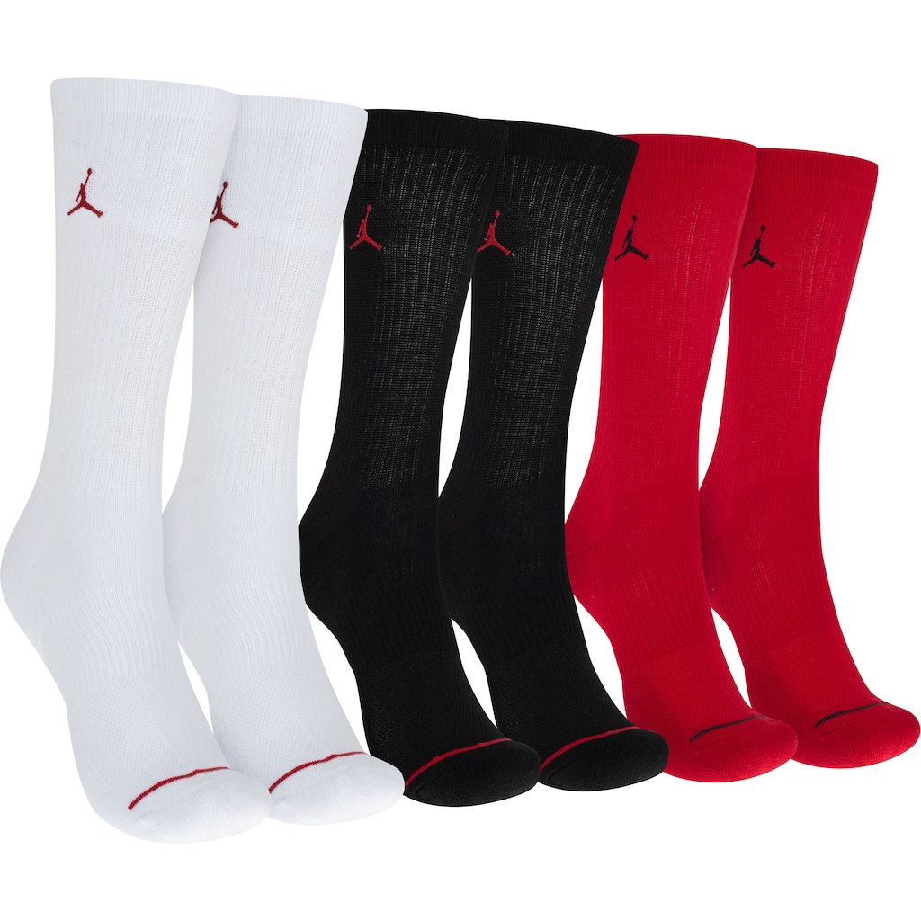 Kit de Meia Jordan Everyday Cush Poly Crew Cano Alto Adulto - 3 Pares - Foto 1
