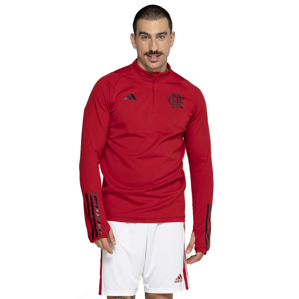 Blusa de Treino Moletom do Flamengo adidas Masculina Comissão - Foto 2