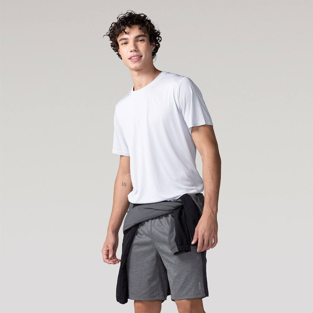 Camiseta Masculina Oxer Manga Curta Malha Mescla Basic