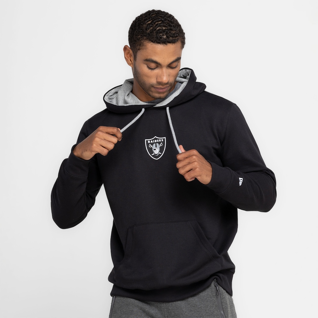 Imagem 4 do produto Blusa de Moletom Las Vegas Raiders New Era NFL Masculina com Capuz Básico Sazon