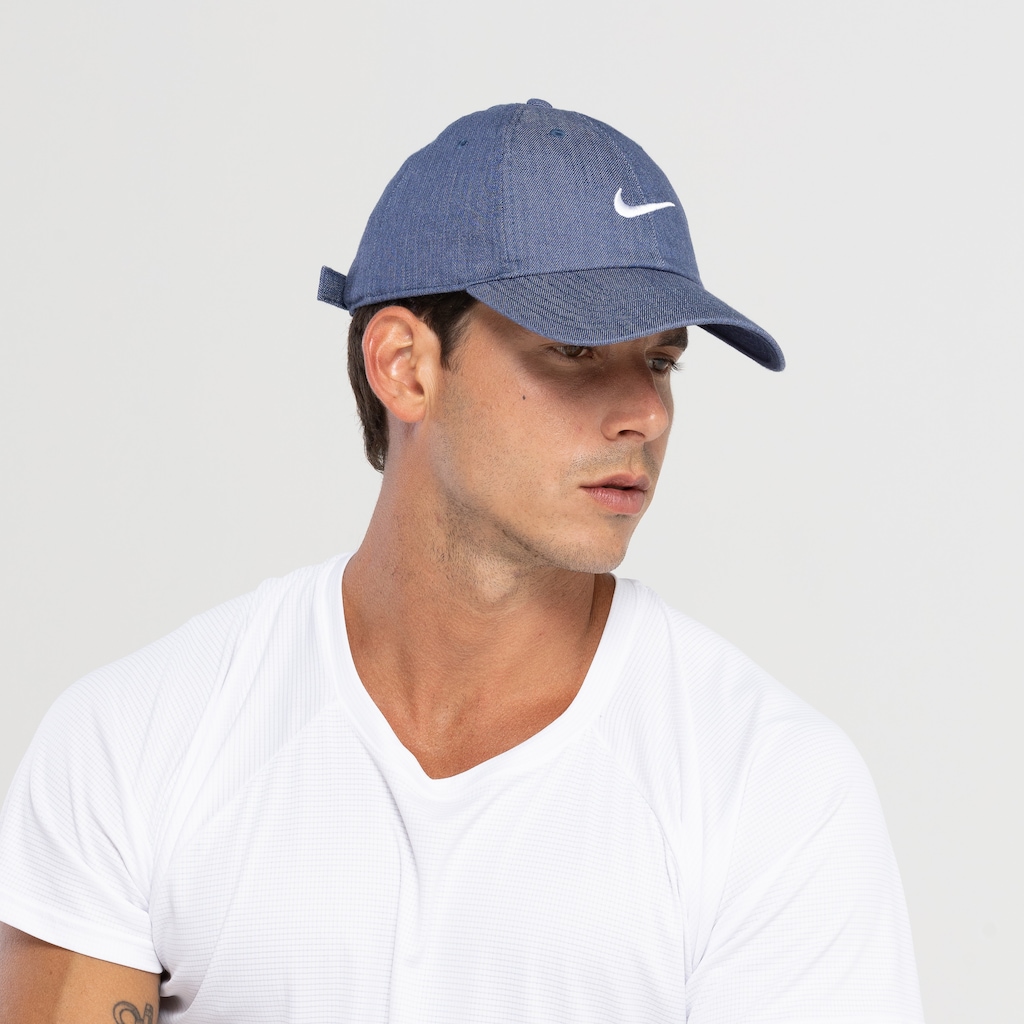 Imagem 5 do produto Boné Aba Curva Nike Strapback H86 Swoosh Denim - Adulto