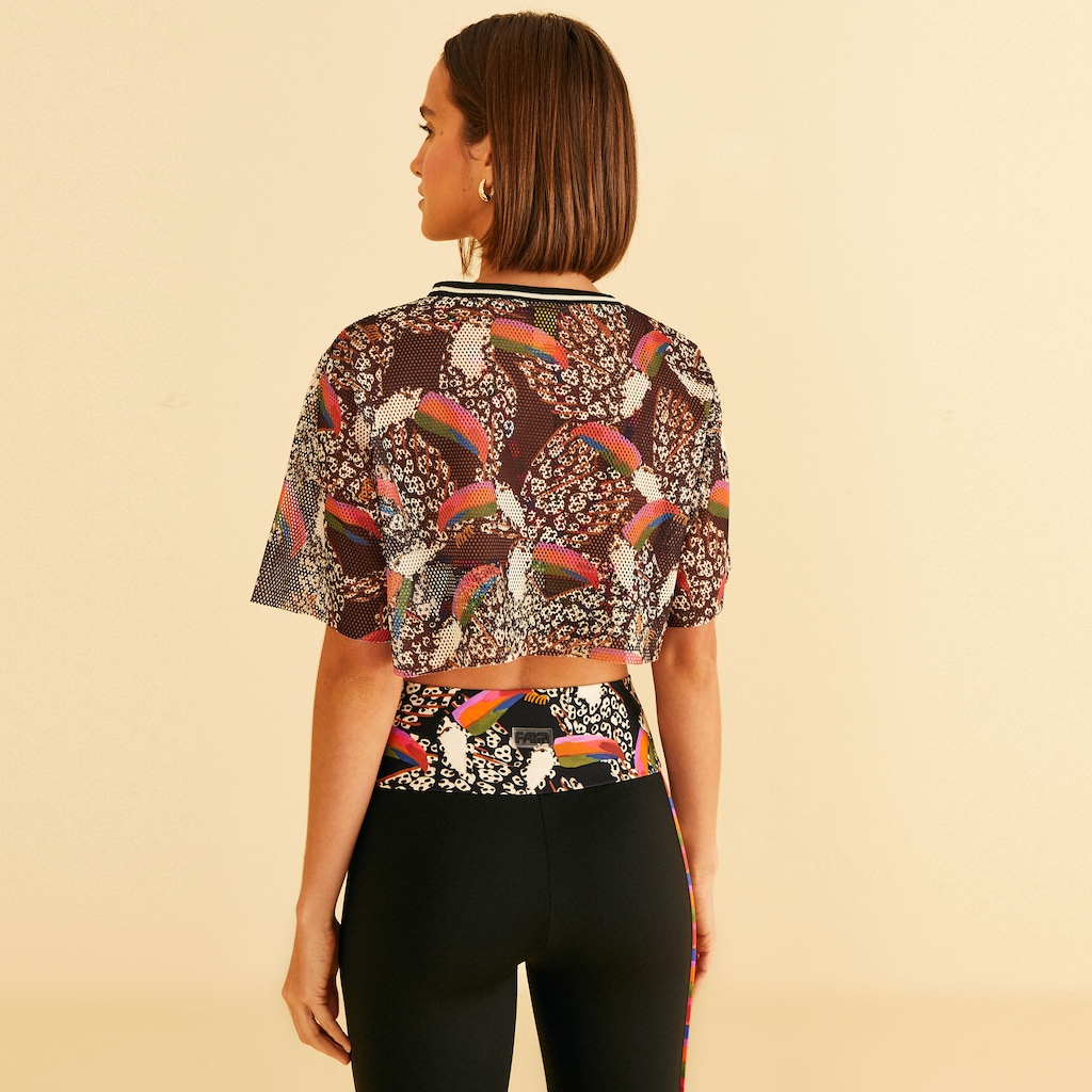 Imagem 2 do produto Blusa Cropped Feminina Farm Tela Tucano Onça