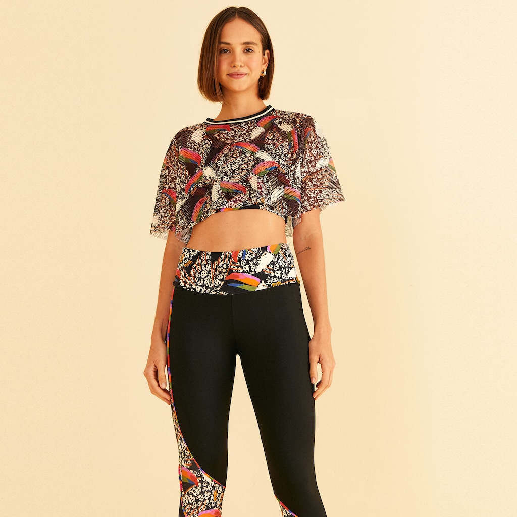 Imagem 4 do produto Blusa Cropped Feminina Farm Tela Tucano Onça