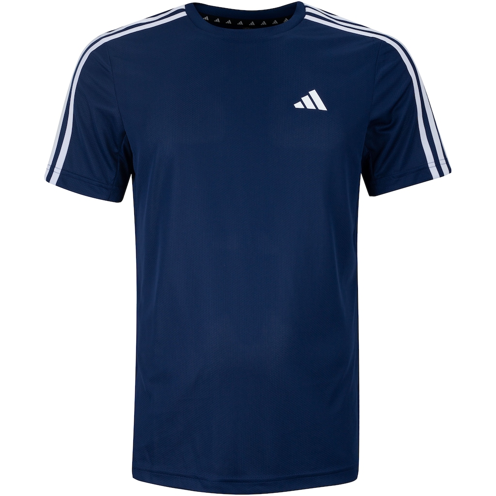Camiseta Masculina adidas Manga Curta Essentials 3 Listras