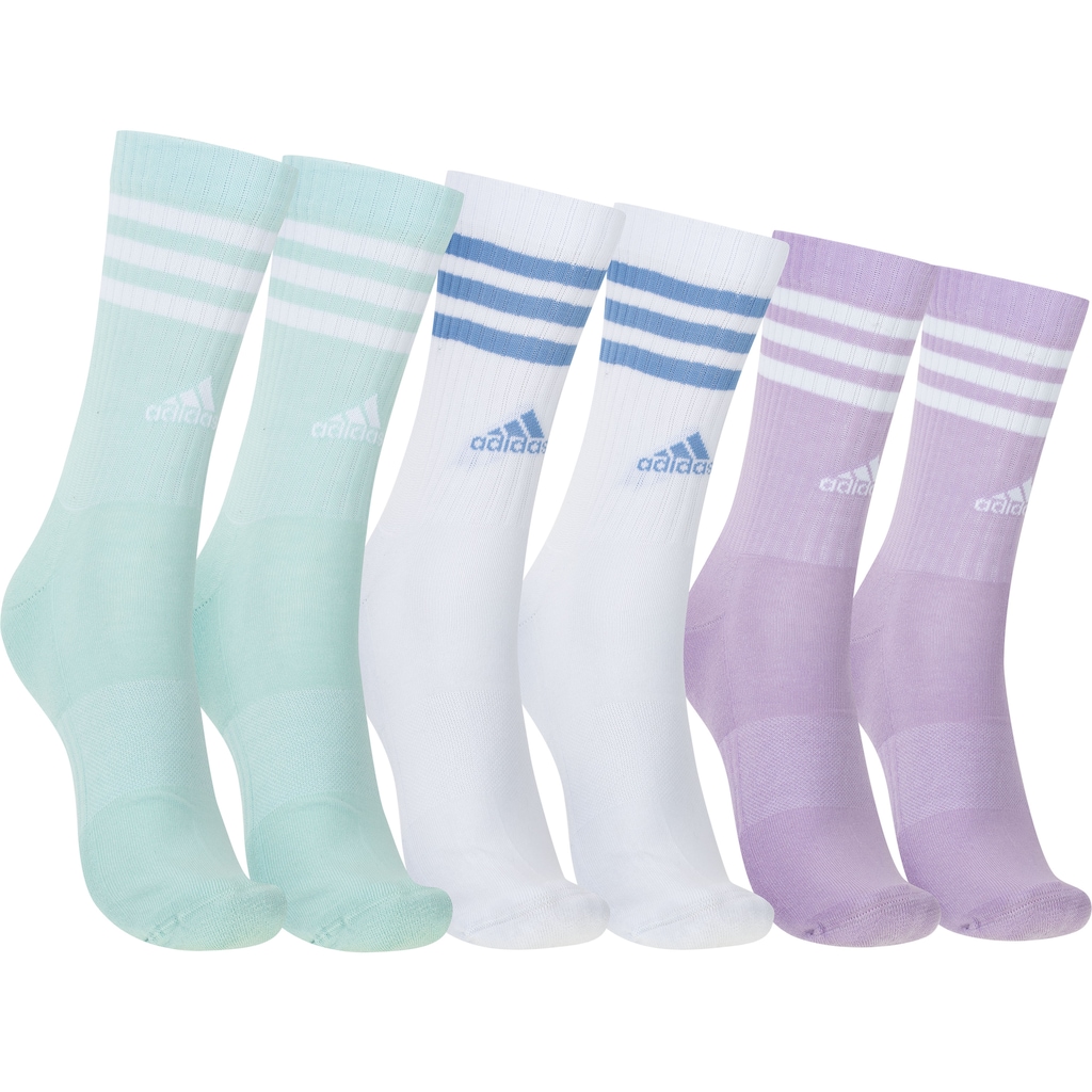 Kit de Meias adidas 3-Stripes Cano Alto Adulto 3 Pares