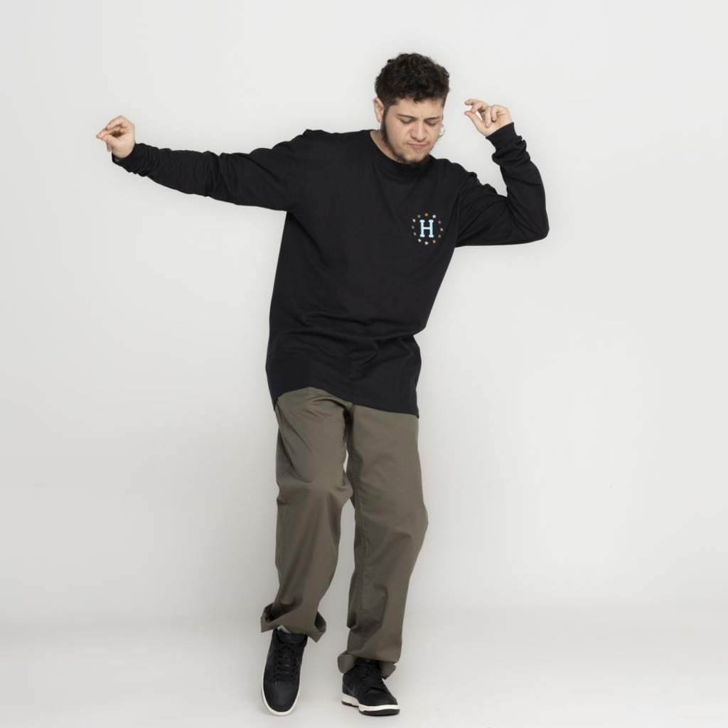 Camiseta Huf Manga Longa Puff Galaxies