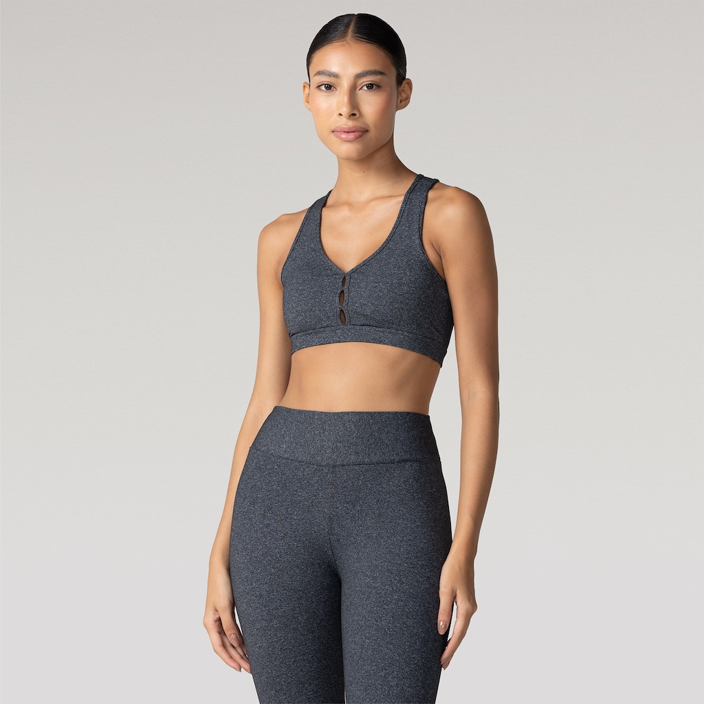 Top Fitness com Bojo Removivel Oxer Média Sustentação Bartak Mescla - Adulto