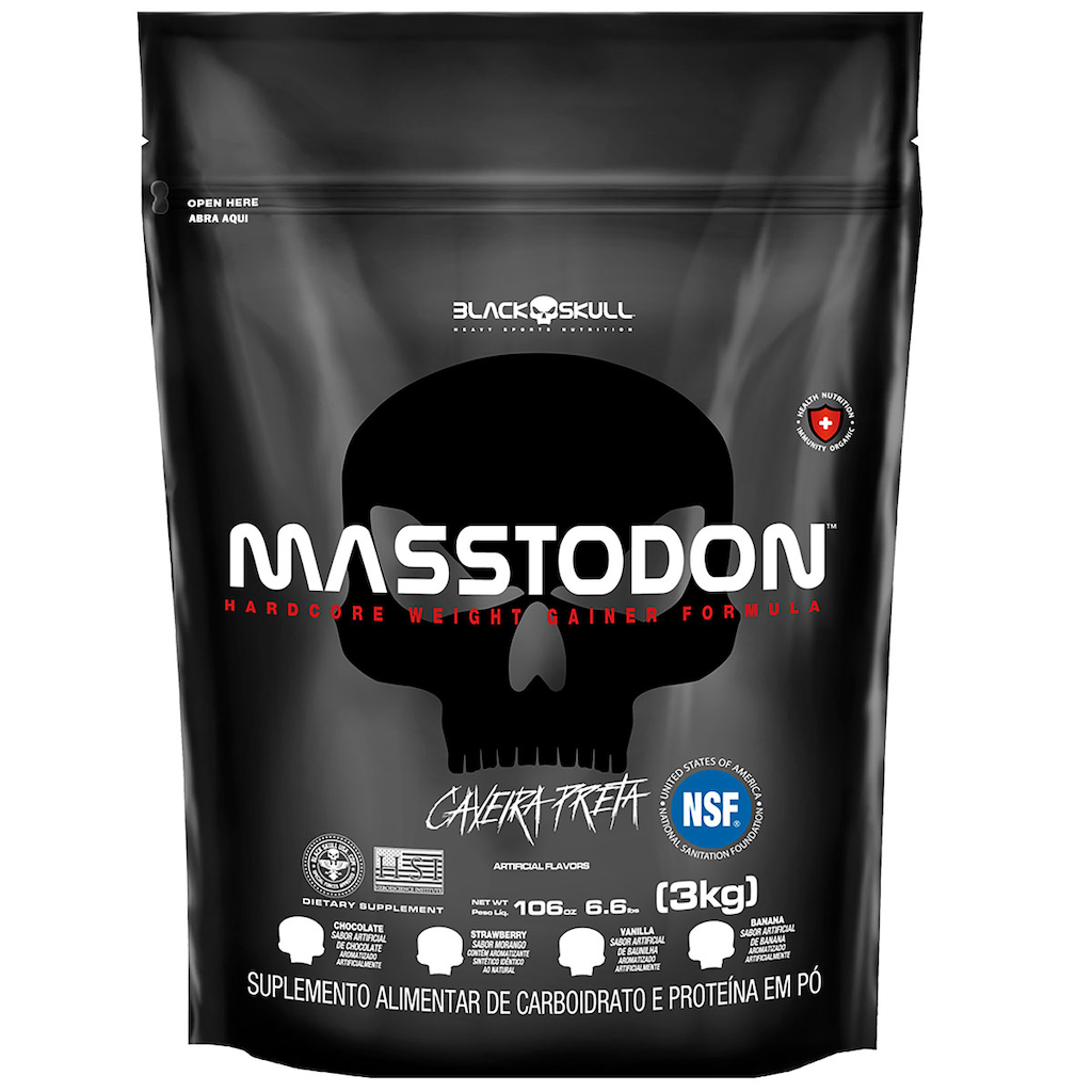 Imagem 1 do produto Hipercalórico Black Skull Masstodon Refil - Chocolate - 3 Kg
