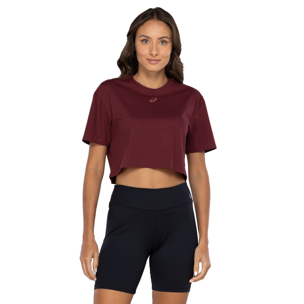 Blusa Cropped Feminina ASICS Manga Curta Malha - Foto 2