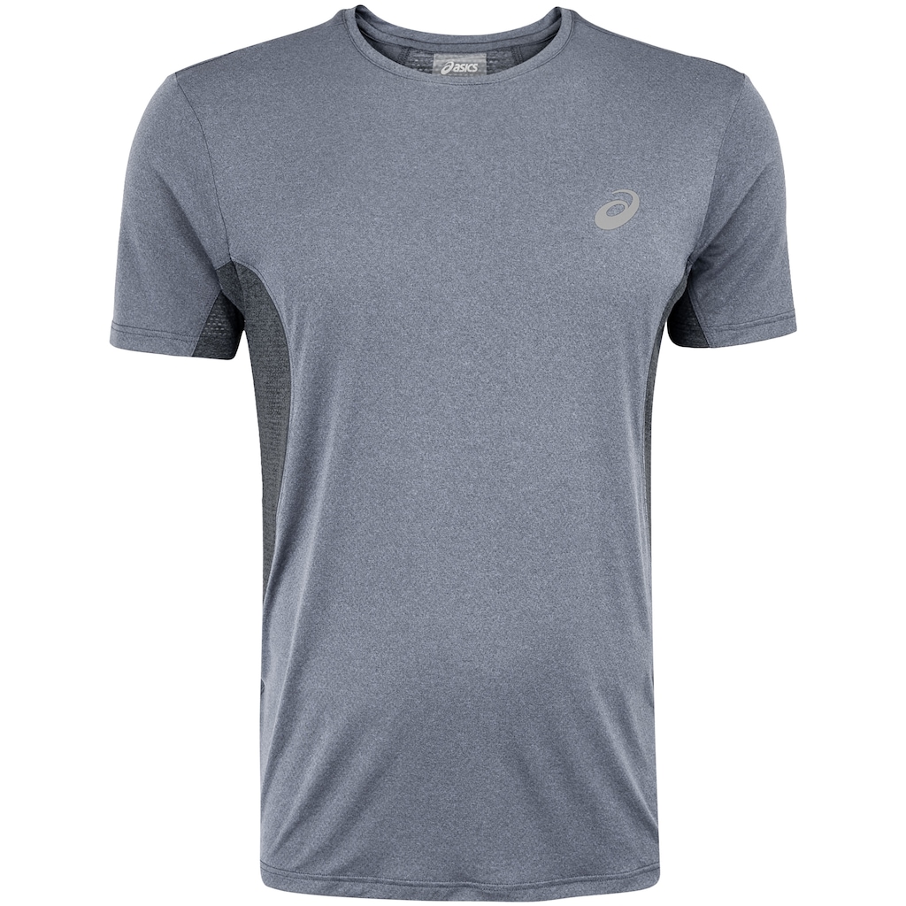 Camiseta Masculina ASICS Manga Curta Respirável de Secagem Rápida Refletiva Mescla