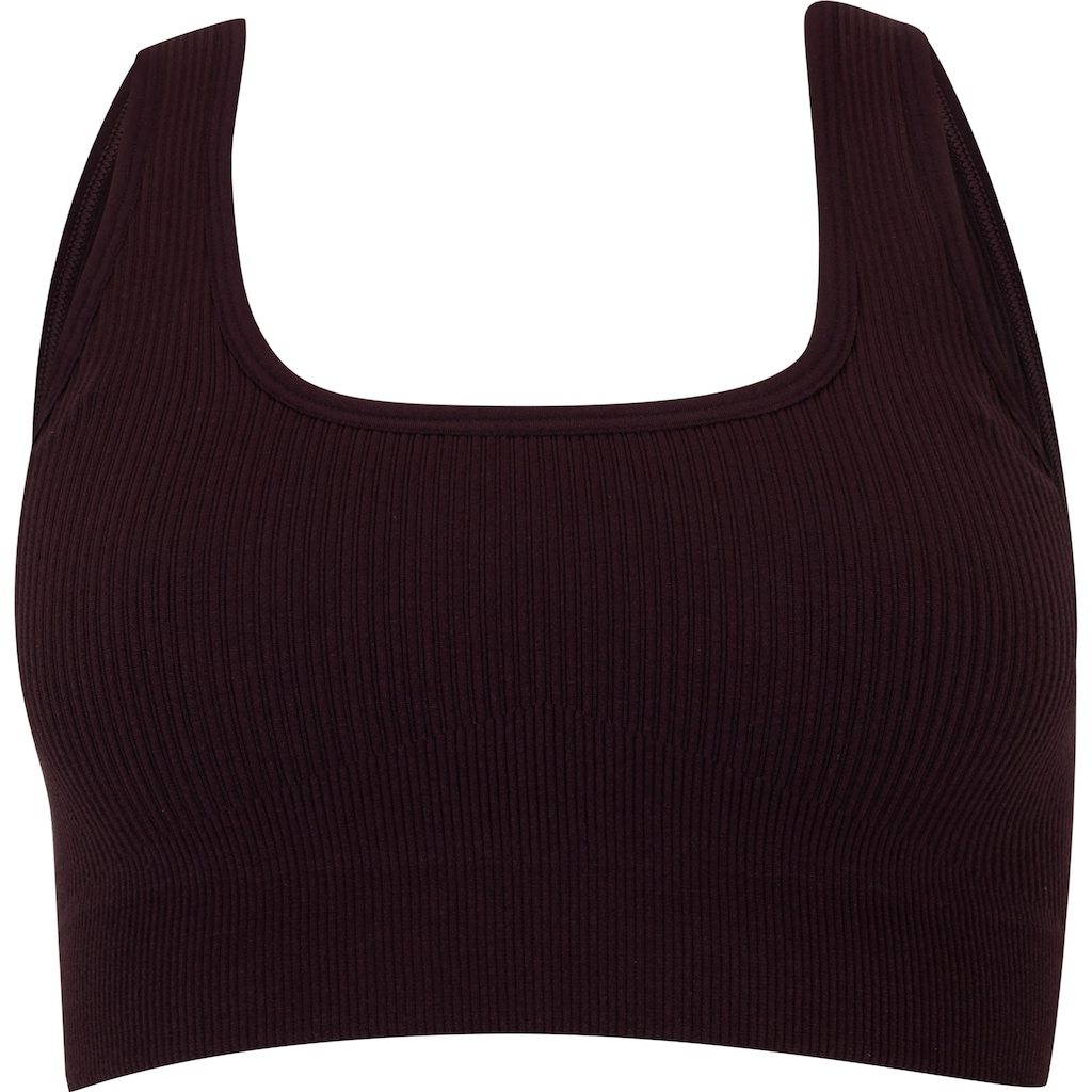 Top Fitness sem Bojo Oxer Média Sustentação Canelado Sem Costura