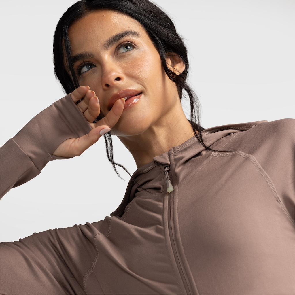 Imagem 5 do produto Jaqueta Oxer com Capuz Jogging com Bolso Seguro -Feminina