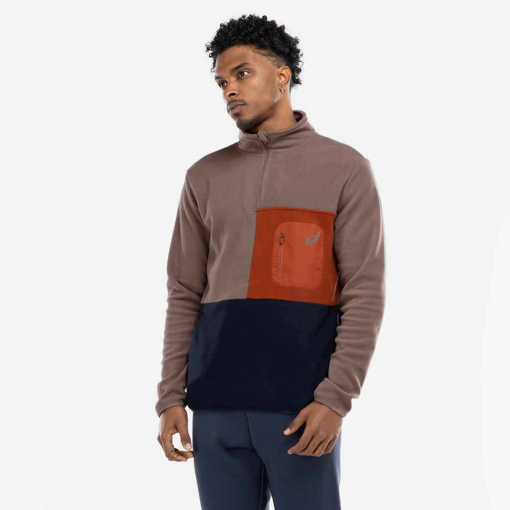 Blusão Masculino ASICS Meio Zíper Casual - Foto 2