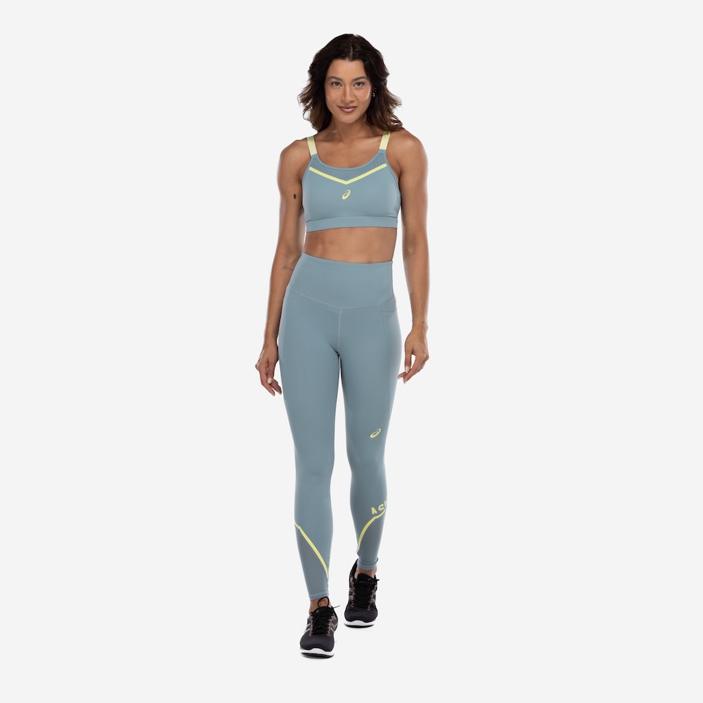 Calça Legging Feminina ASICS Recorte e Textura Alta Compressão - Foto 2