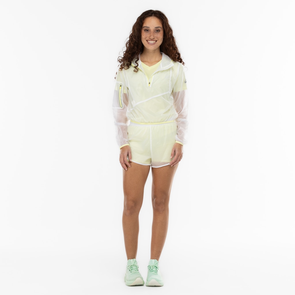 Blusão Feminino ASICS com Capuz Leve Assimétrica