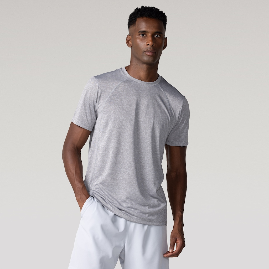 Camiseta Masculina Oxer Manga Curta Média Compressão Flat Mescla