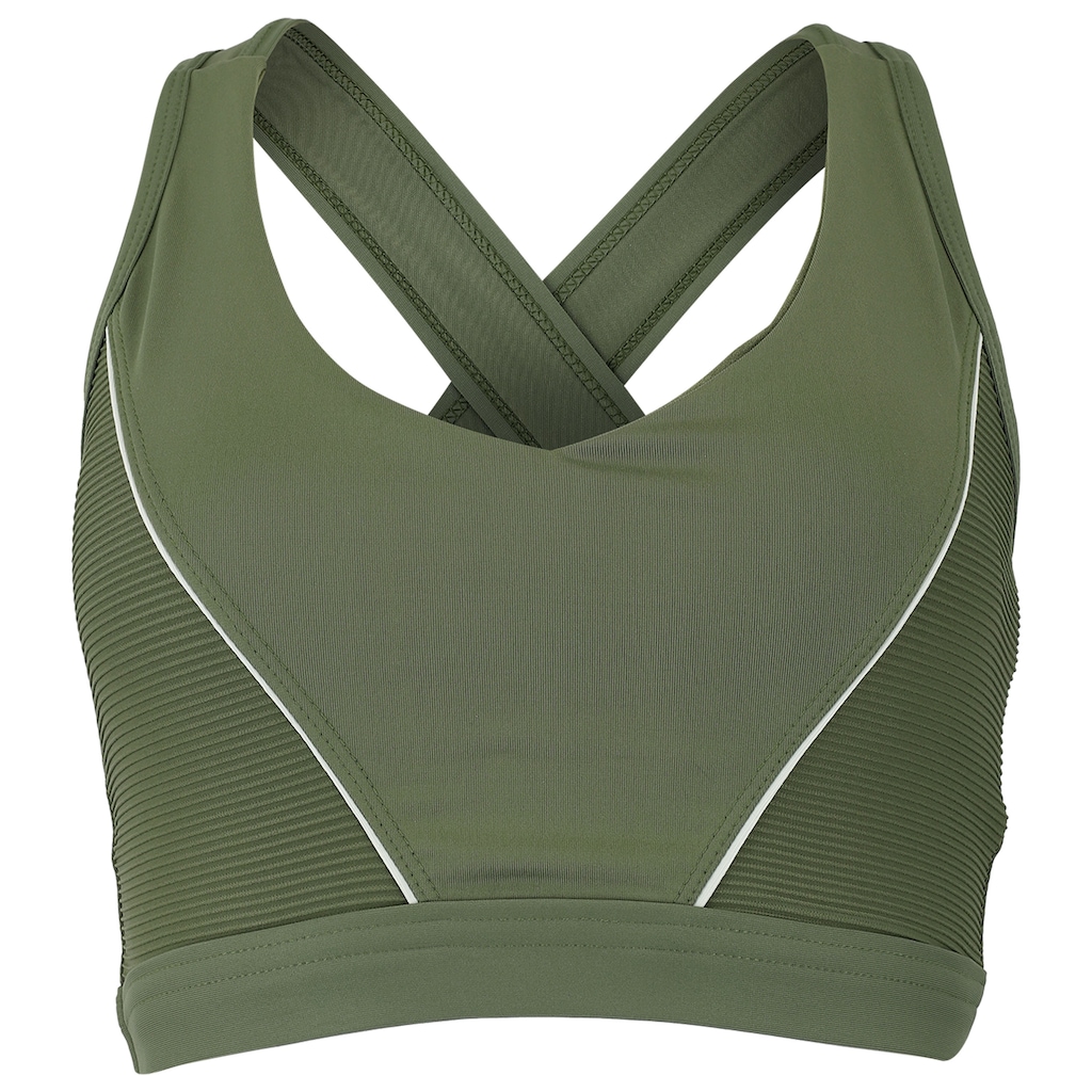 Top Fitness com Bojo Removível Oxer Alça Cruzada Textura Média Sustentação Adulto