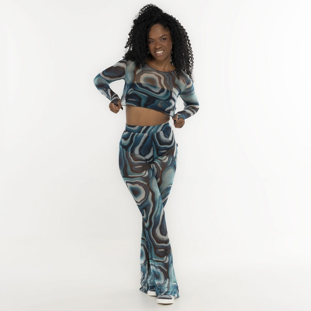 CROPPED MANGA LONGA TULE JADE²  PRECIOUS