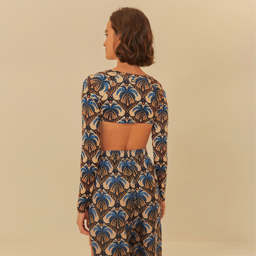 Imagem 2 do produto Blusa Cropped Feminina Farm Manga Longa Coqueirou