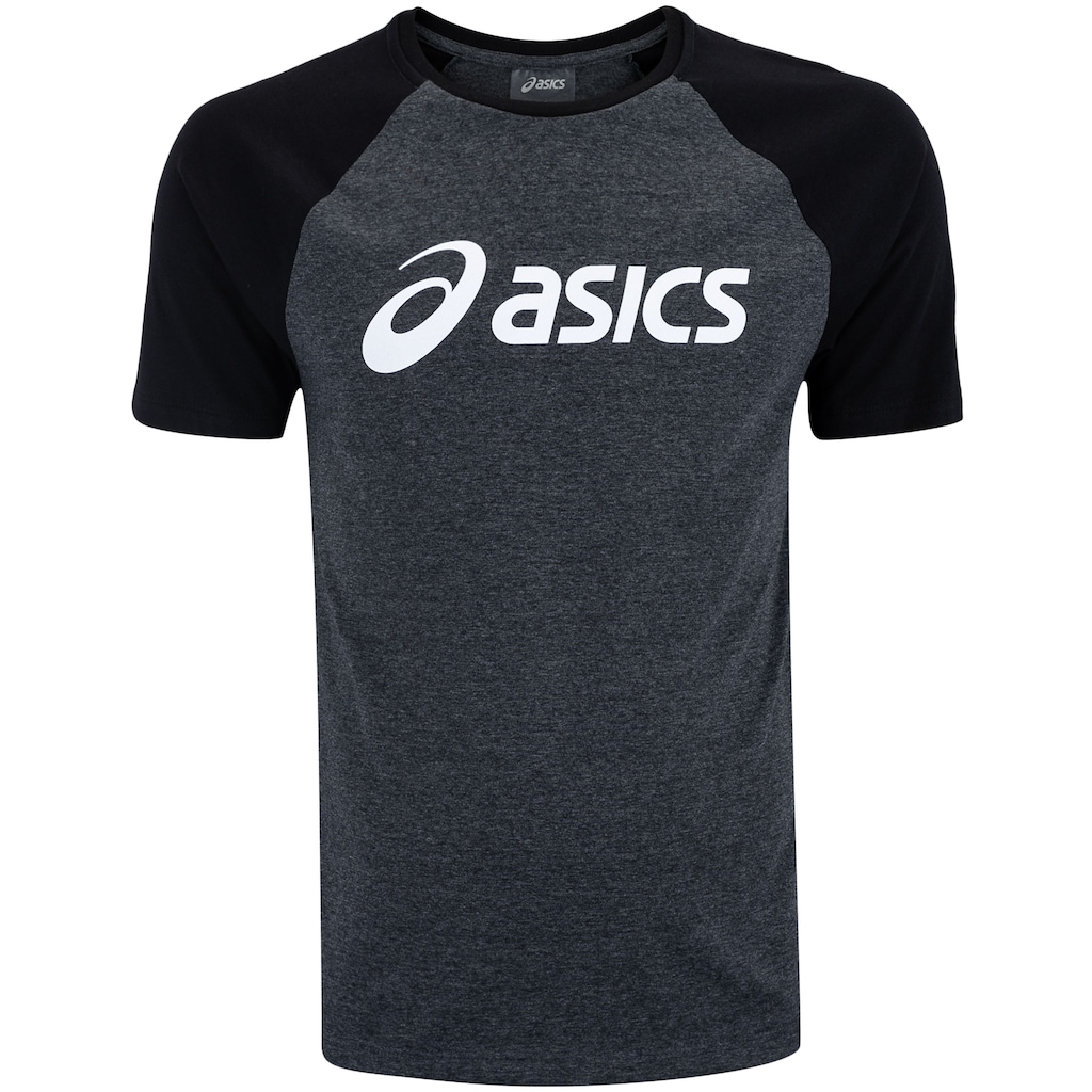 Camiseta Masculina ASICS Manga Curta Meia Malha Raglan - Foto 1