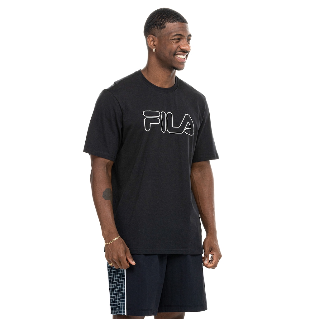 Camiseta Masculina Fila Manga Curta Letter Outline