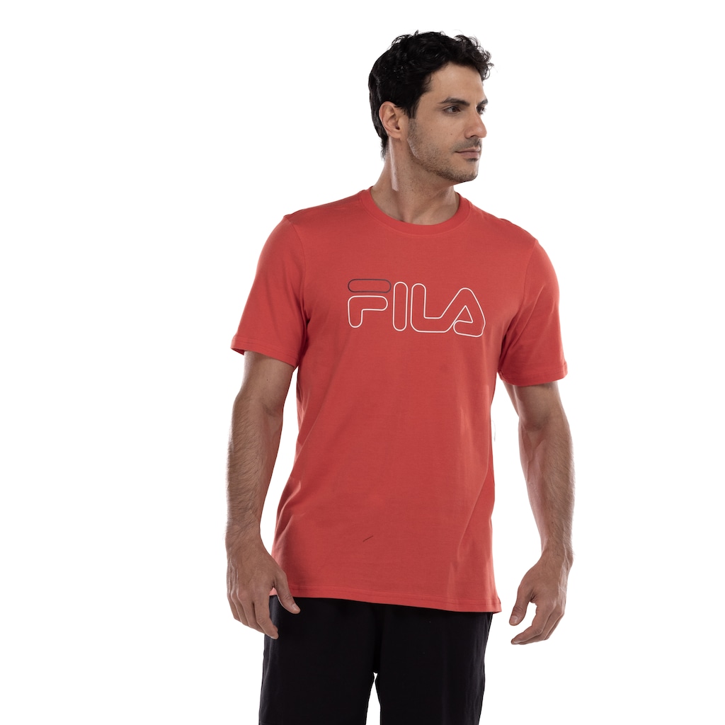Camiseta Masculina Fila Manga Curta Letter Outline