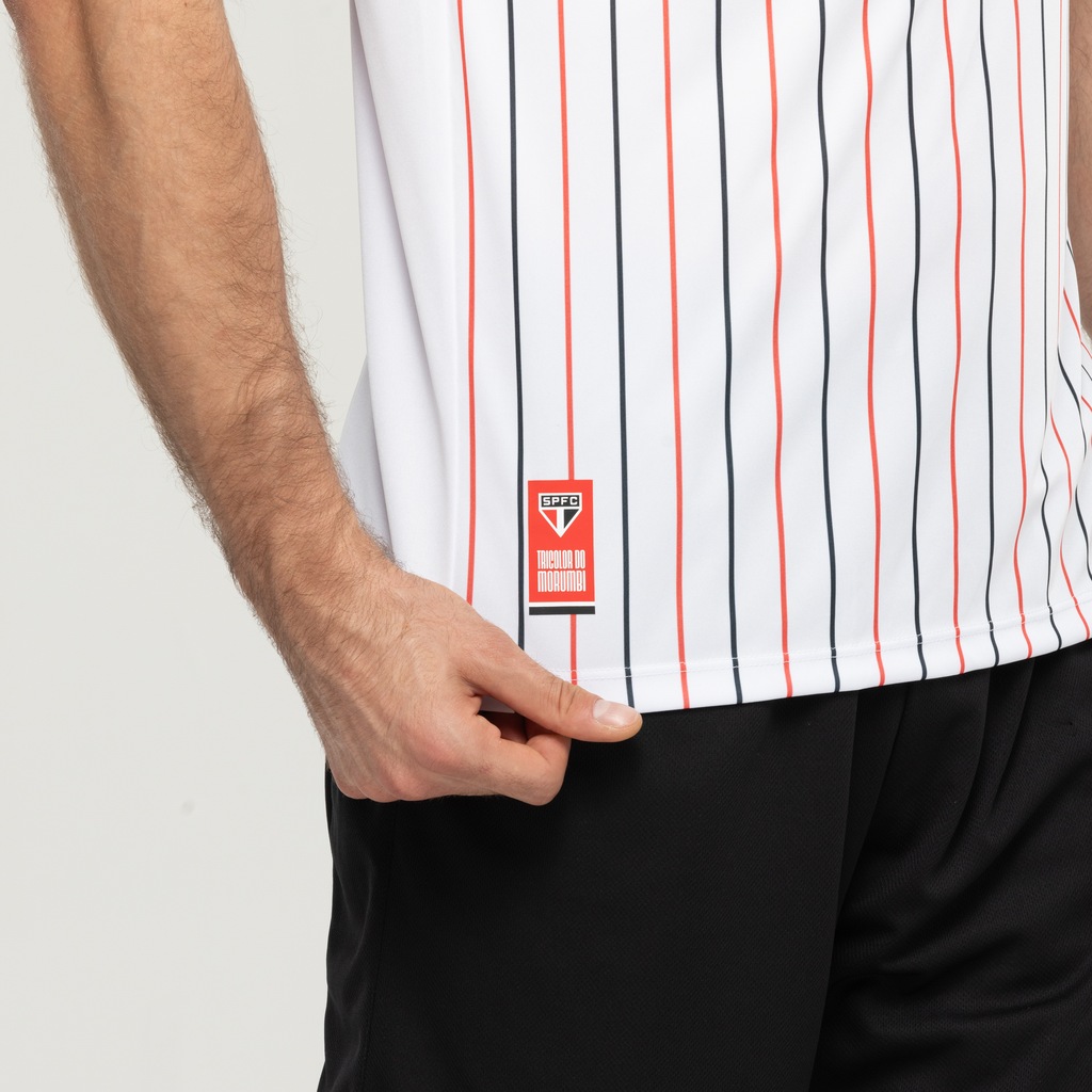 Imagem 4 do produto Camiseta do São Paulo Masculina Fardamento Listrada Dry