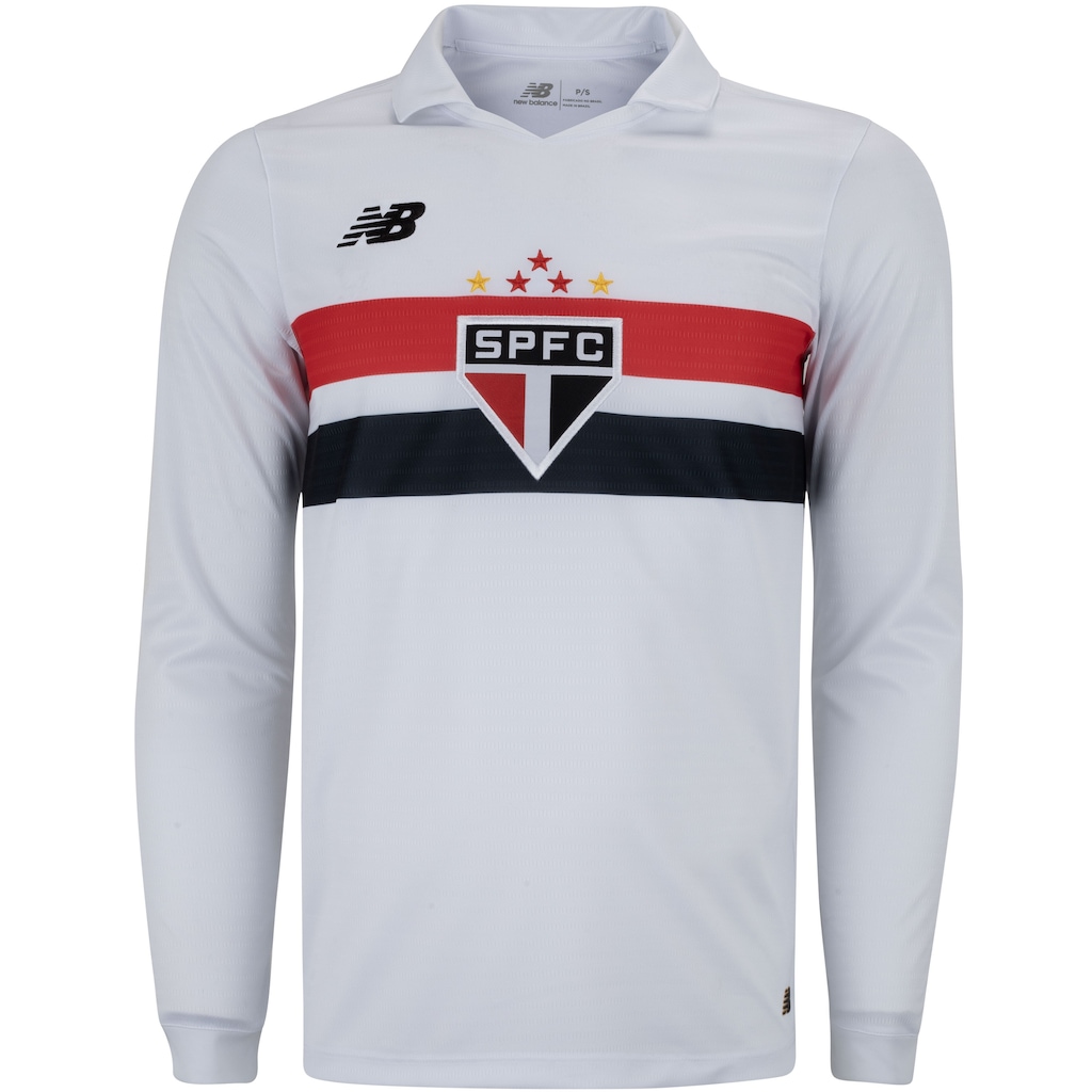 Camisa do São Paulo I 24 New Balance Masculina Manga Longa Torcedor