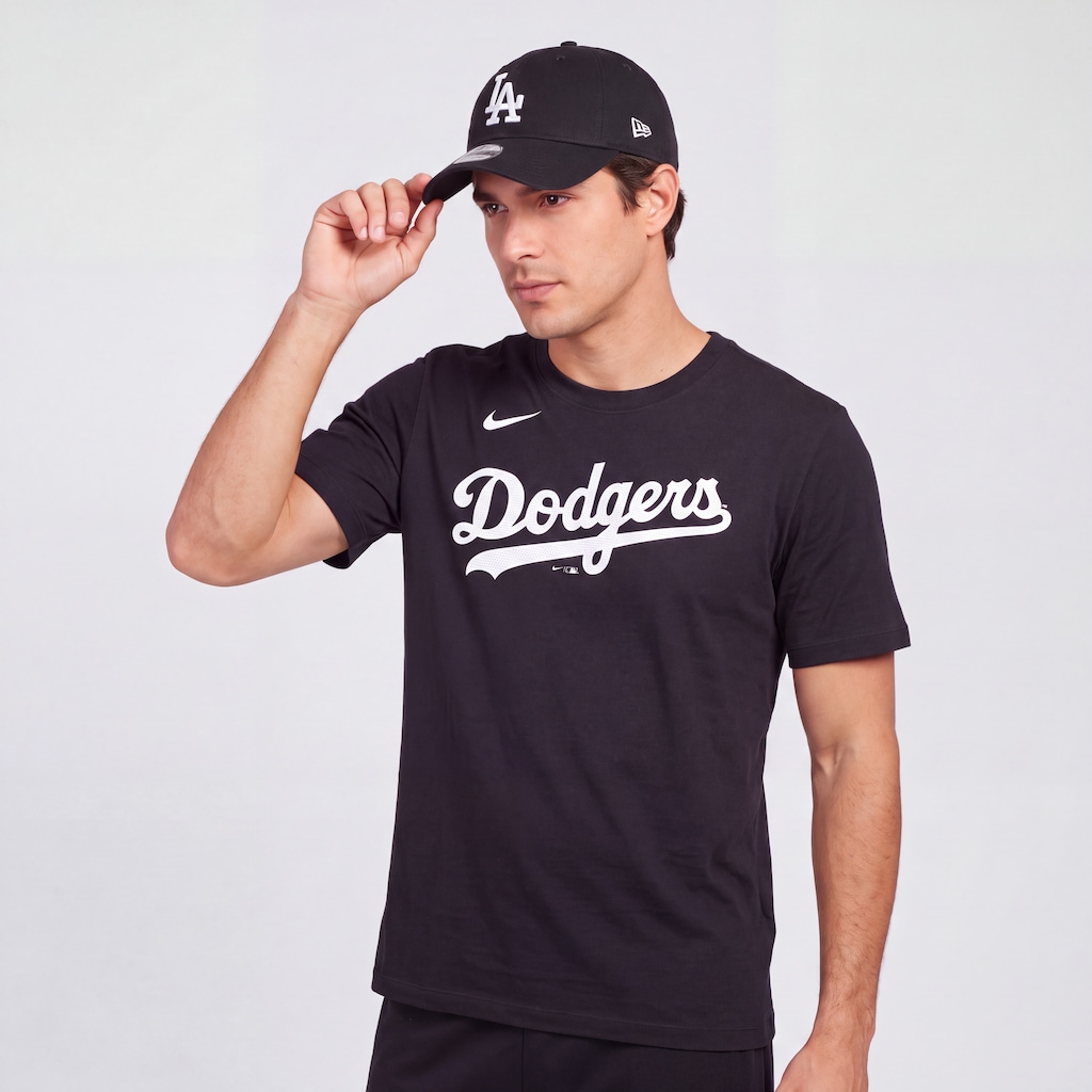 Imagem 1 do produto Boné do Los Angeles Dodgers Aba Curva New Era MLB Strapback 920 ST Permanent BLK