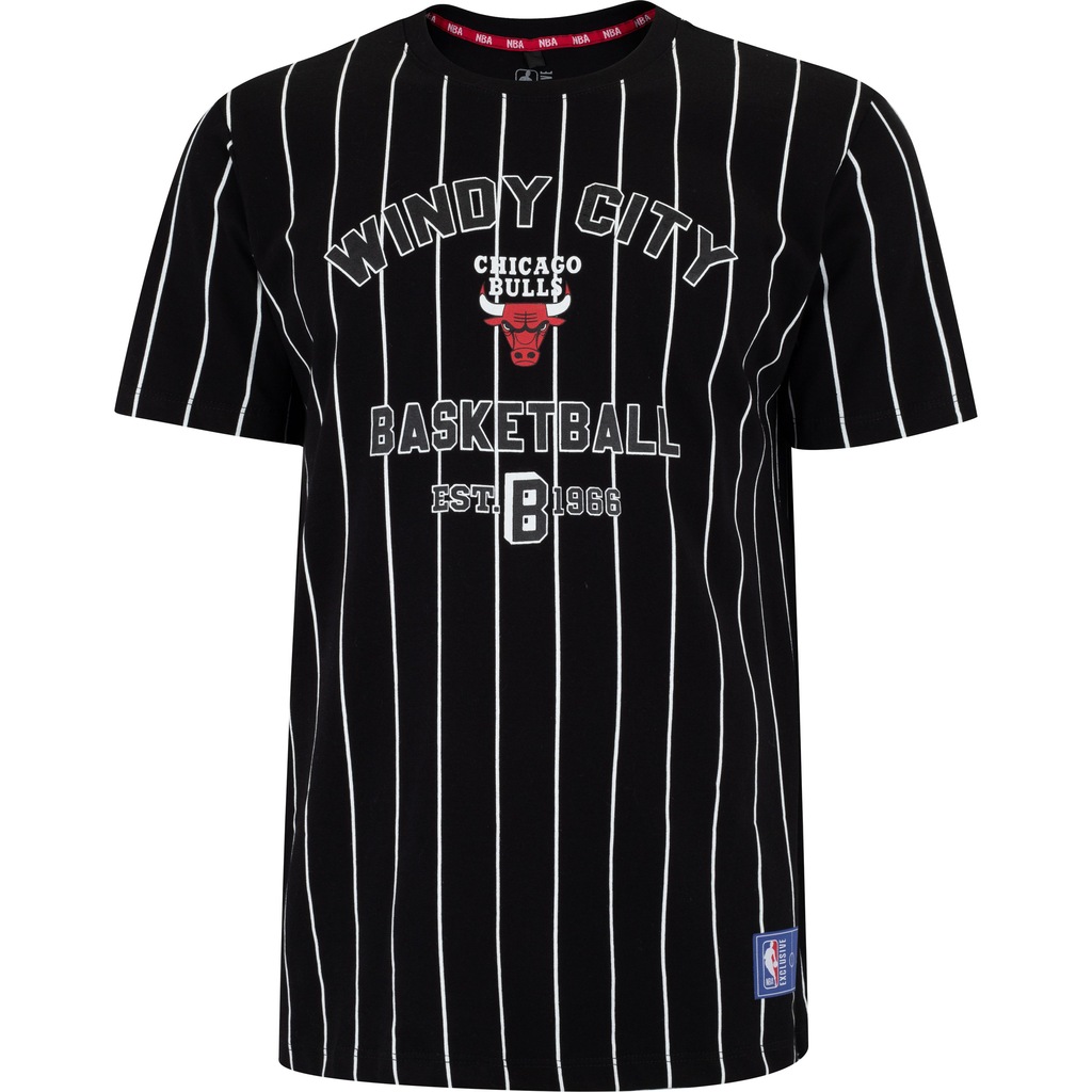Camiseta do Chicago Bulls NBA Masculina White Stripes