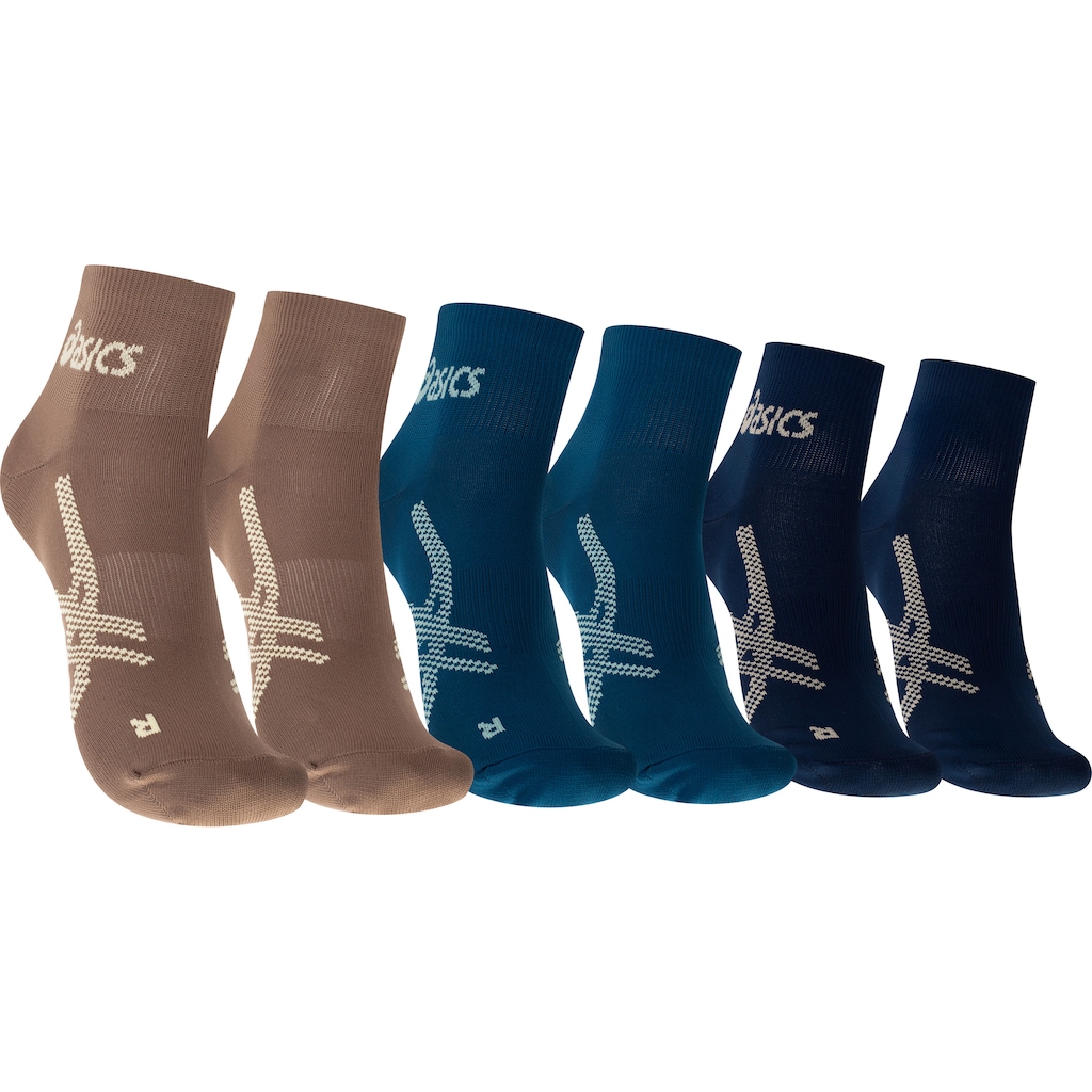 Kit 3 Pares Meias Para Corrida ASICS Cano Baixo Quarter Tamanho 34-38 Adulto