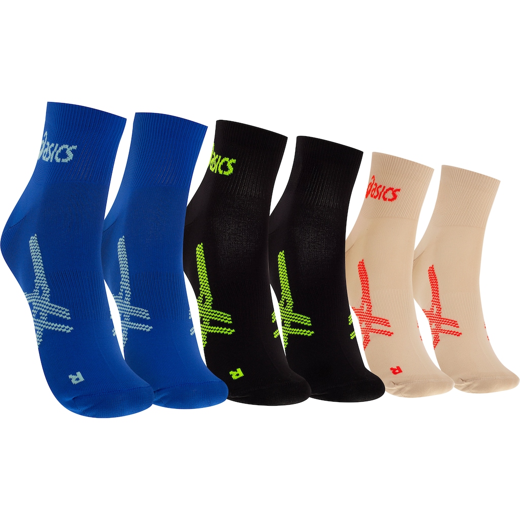 Kit 3 Pares de Meias Asics Quarter Cano Médio Adulto