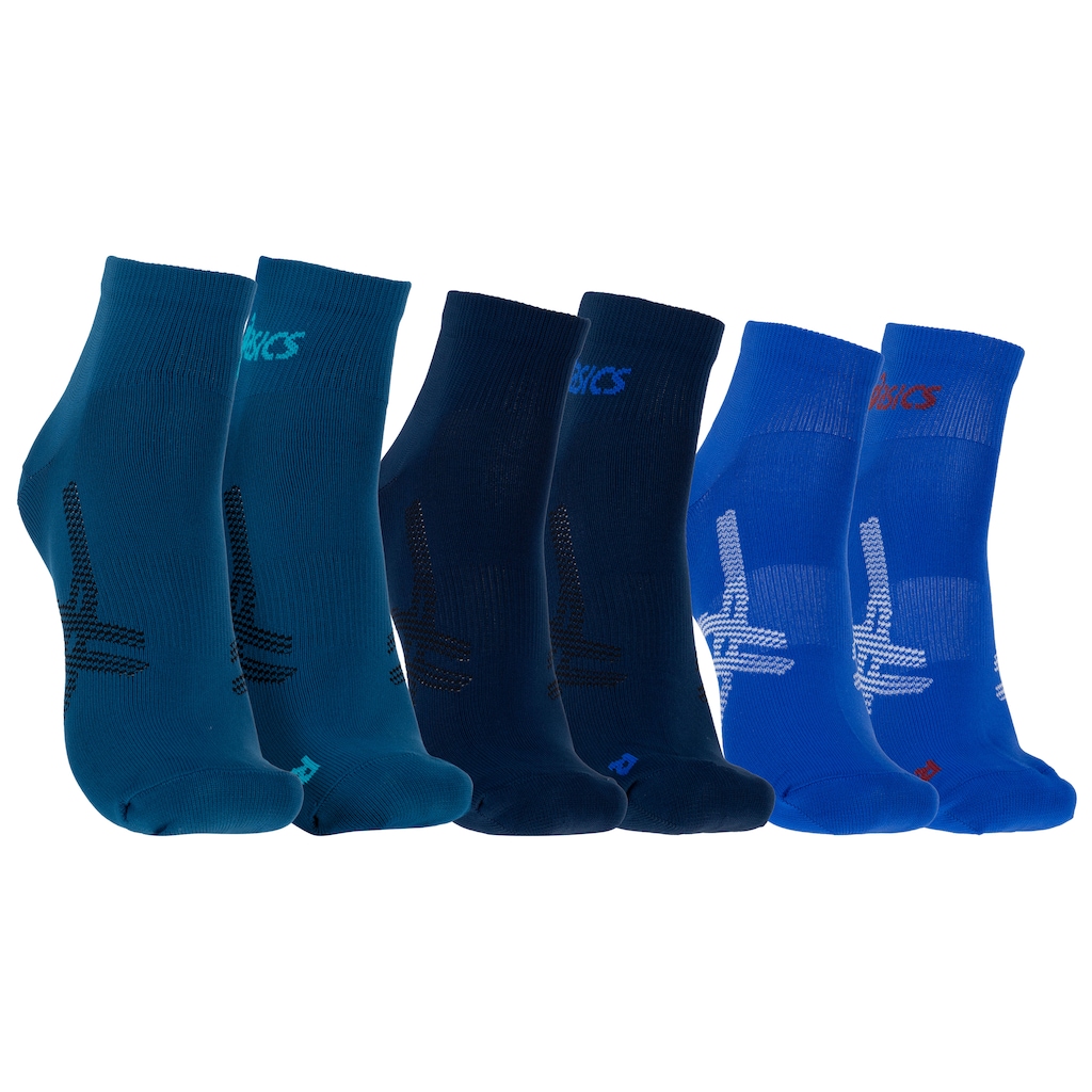 Imagem 1 do produto Kit 3 Pares de Meias Asics Quarter Cano Médio Adulto