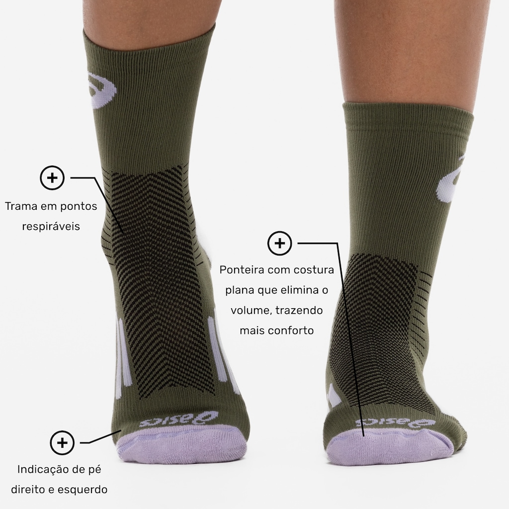 Imagem 2 do produto Meia Para Corrida Rally Crew 5k Cano Alto Tamanho 39-44 ASICS Adulto