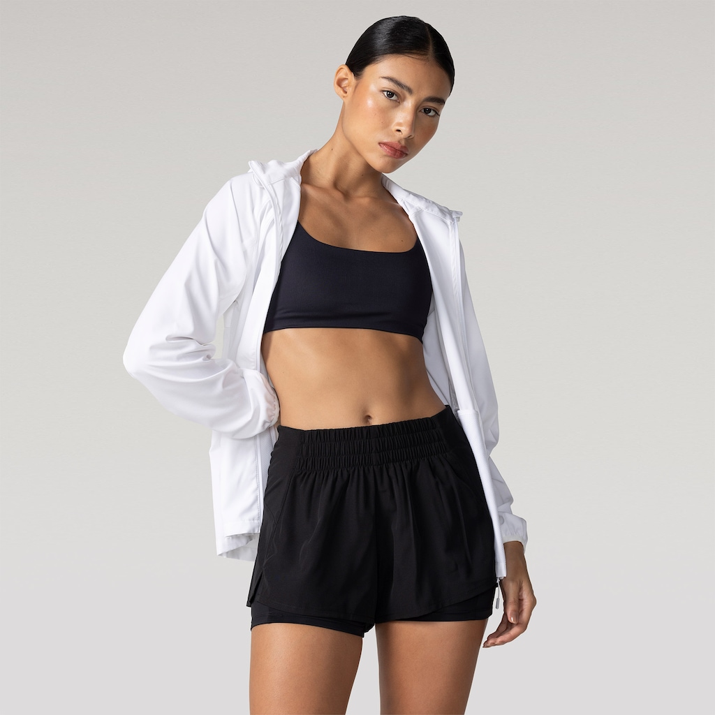 Short Feminino Oxer Duplo Vivos com Bermuda Interna e Bolsos