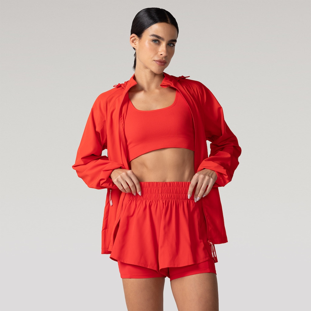 Short Feminino Oxer Duplo Vivos com Bermuda Interna e Bolsos