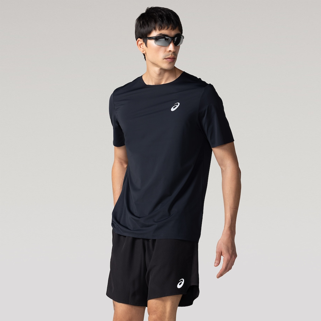 Camiseta Masculina ASICS Manga Curta Selada Respirável